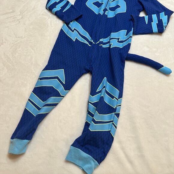 Blue PJ Masks One Piece Pajamas sz 3T Hooded PJ Masks Pajamas - Picture 9 of 11